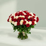 Classic Red and White Rose Bouquet