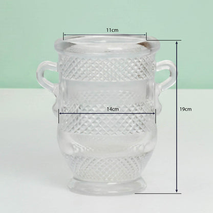 Diamond-Cut Quilted Trophy Glass Vase