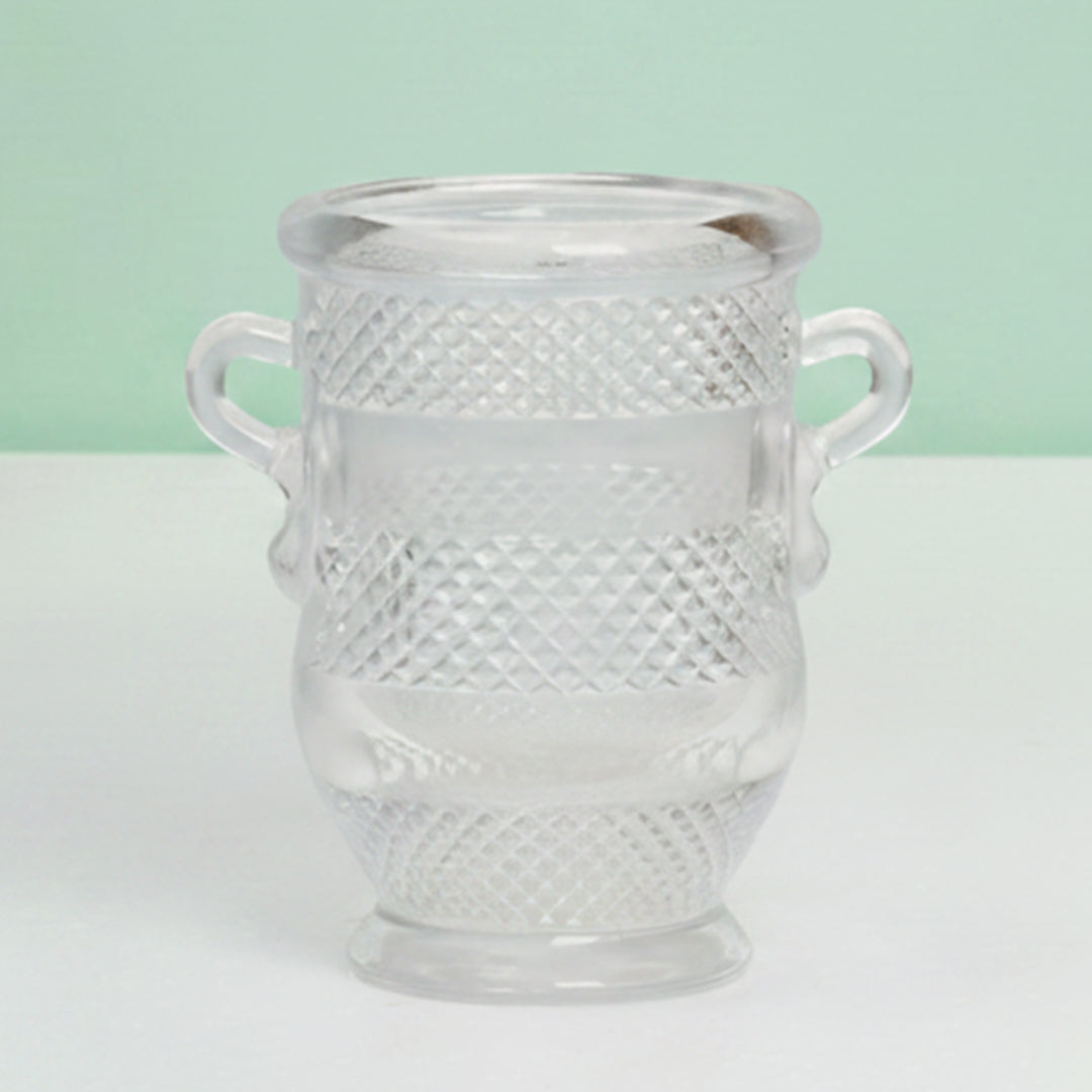 Diamond-Cut Quilted Trophy Glass Vase