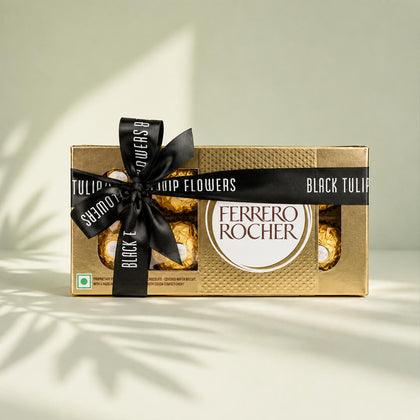 Ferrero Rocher chocolate 8 pieces gift box with hazelnut chocolates and elegant ribbon packaging