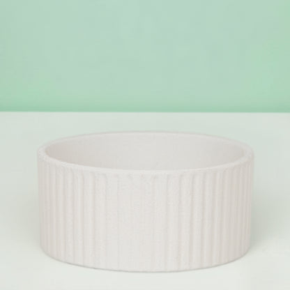 Fluted Ceramic Planter Vase - White