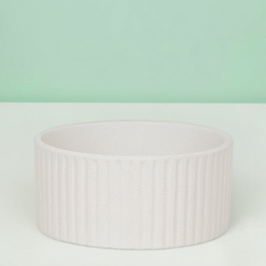 Fluted Ceramic Planter Vase - White