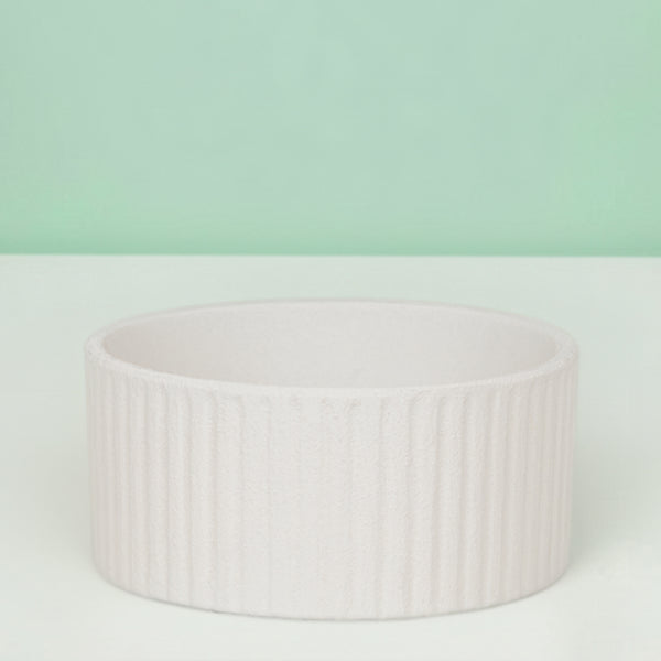 Fluted Ceramic Planter Vase - White
