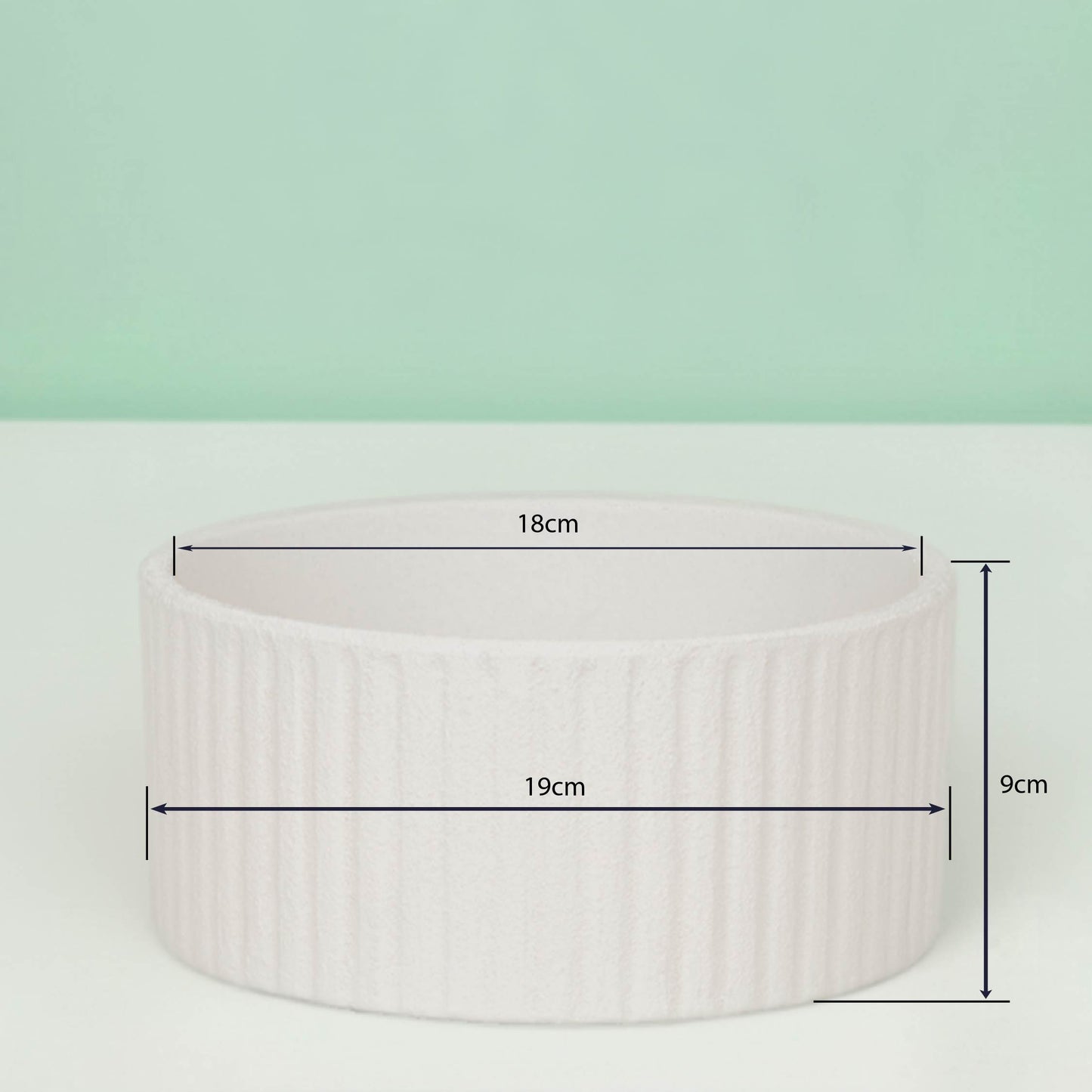 Fluted Ceramic Planter Vase - White