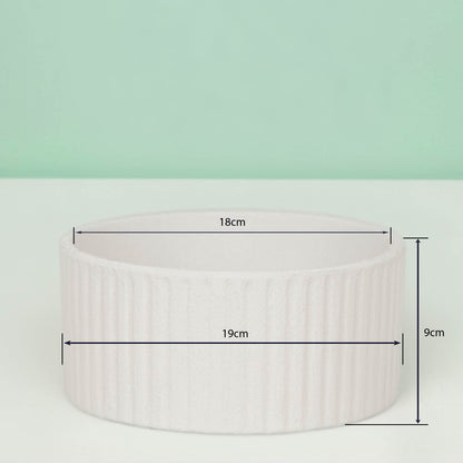 Fluted Ceramic Planter Vase - White