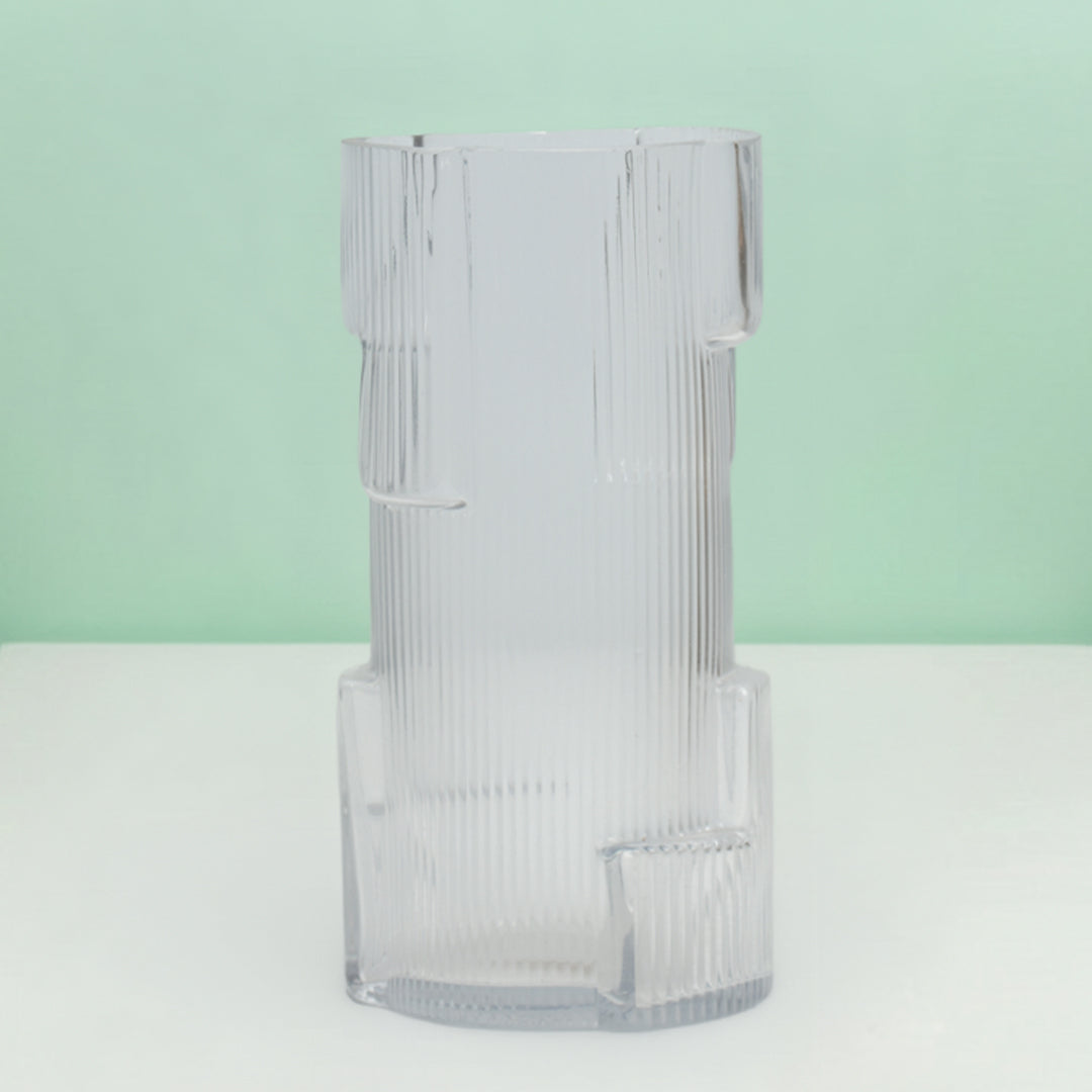 Fluted Texture Cylindrical Flower Vase