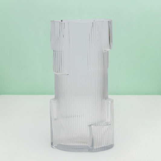Fluted Texture Cylindrical Flower Vase