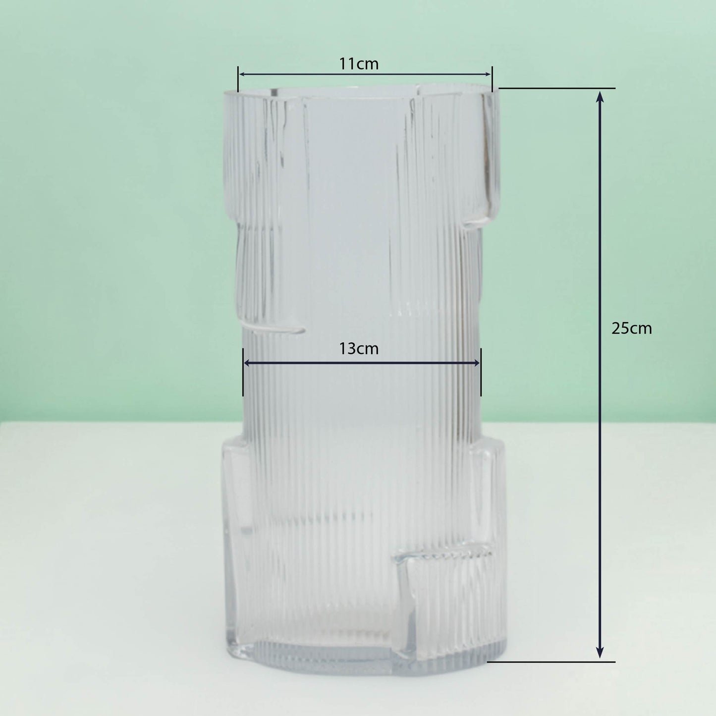 Fluted Texture Cylindrical Flower Vase