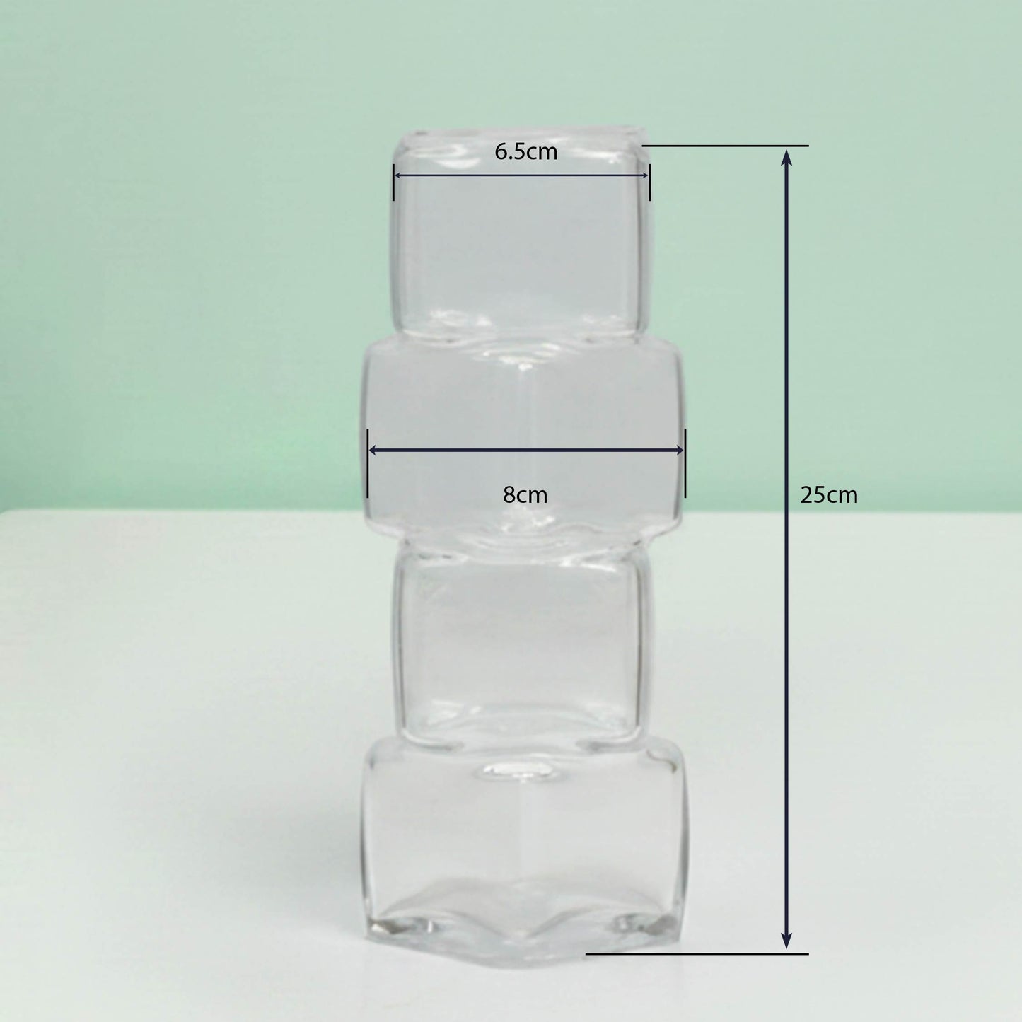 Geometric Four-Tiered Glass Vase