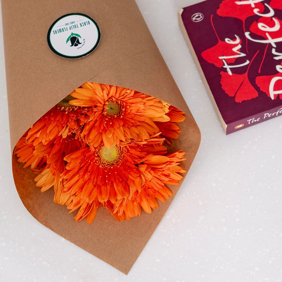 Gerbera cut flowers with open blooms in multiple bright colours