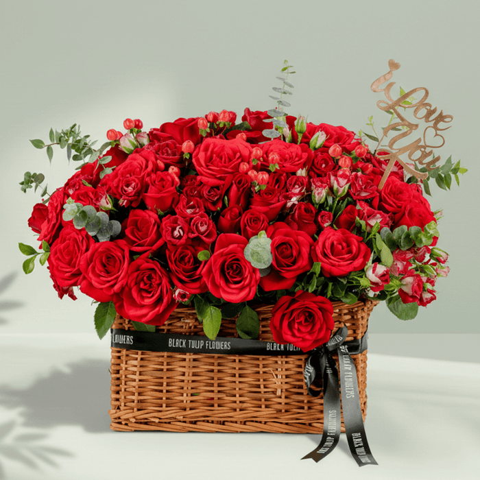 Crimson Grandeur Valentine Basket