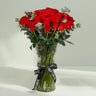 Hourglass Red Rose Vase