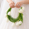 Minimal White Tulip Hoop Arrangement