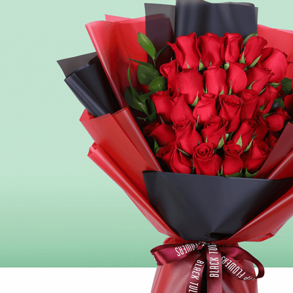 Signature Love 30 Red Rose Bouquet arranged with 30 fresh red roses