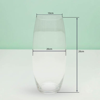 Oval Barrel Glass Vase