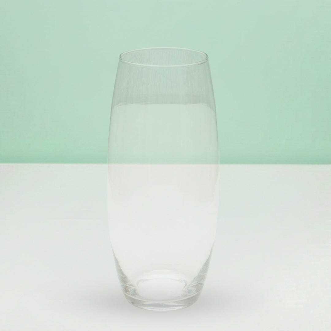 Oval Barrel Glass Vase