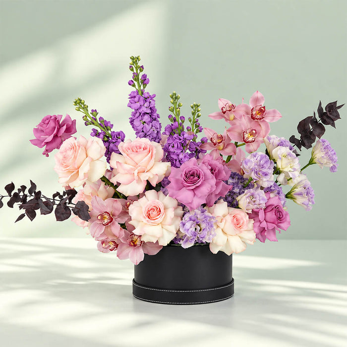 Pastel Orchid Rose Flower Box