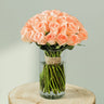 Peach Rose Glass Vase