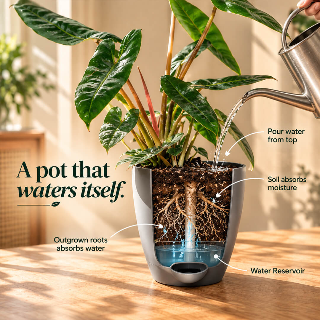 Compact green philodendron belli houseplant displayed in a 5-inch plastic pot.