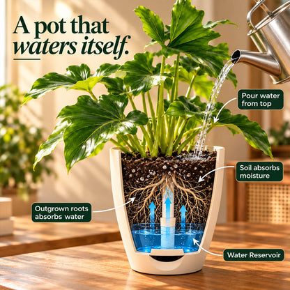 Deeply lobed green philodendron selloum plant inside a 5-inch plastic pot.