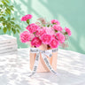 Pink Carnation Gypsophila Flower Bag
