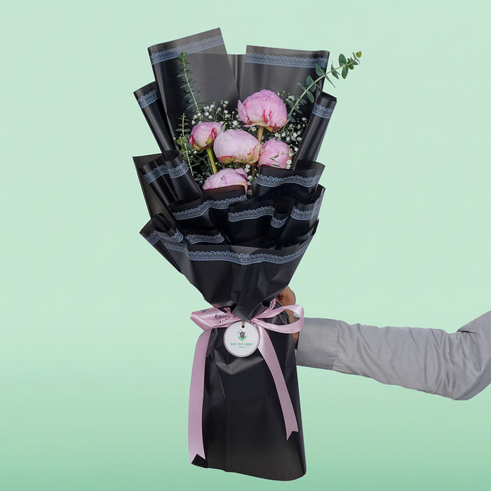 5 Stem Pink Peony Bouquet