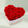 Red Roses In Heart Shaped Marbled Box