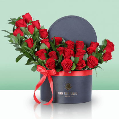 Red Roses & Ferrero Box arranged with red roses and Ferrero Rocher chocolates