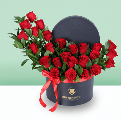 Red Roses & Ferrero Box arranged with red roses and Ferrero Rocher chocolates