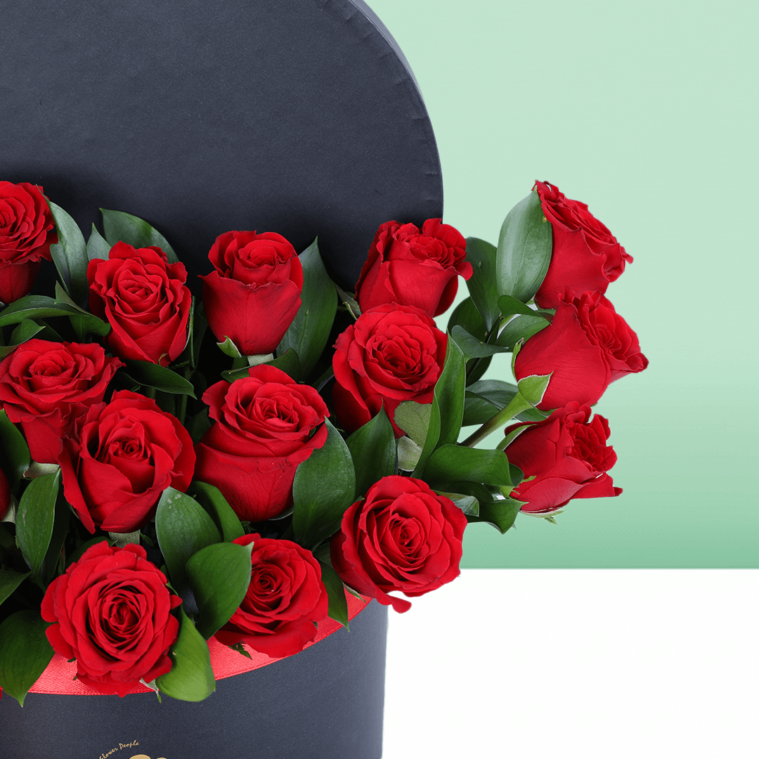 Red Roses & Ferrero Box arranged with red roses and Ferrero Rocher chocolates