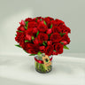 Red Roses and Tulips Vase
