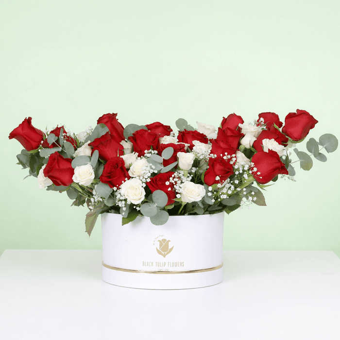 Red & White Rose Luxury Box