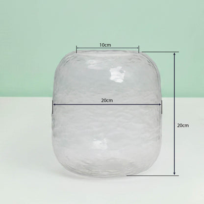 Ripple Barrel Glass Flower Vase