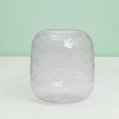 Ripple Barrel Glass Flower Vase