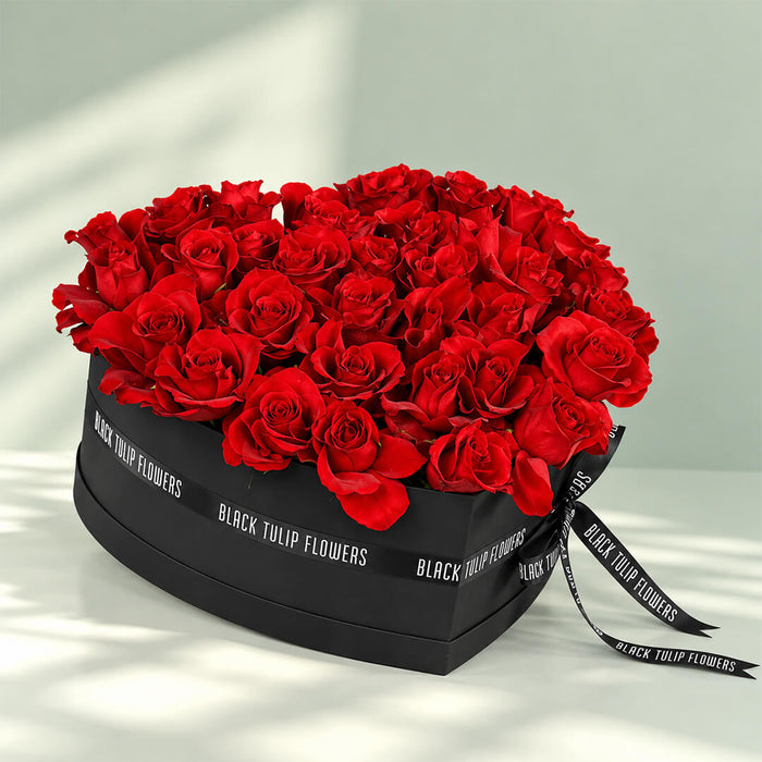 Romantic Red Rose Heart Box