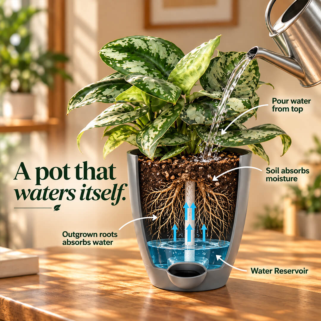Velvety green satin pothos leaves with silver markings in a 5-inch plastic pot.