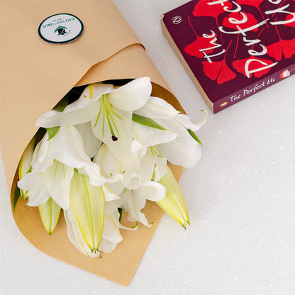 Lily cut flowers carefully wrapped for bouquets and professional floral designs.