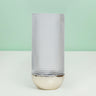 Tall Bullet Cylinder Glass Vase With Metallic base