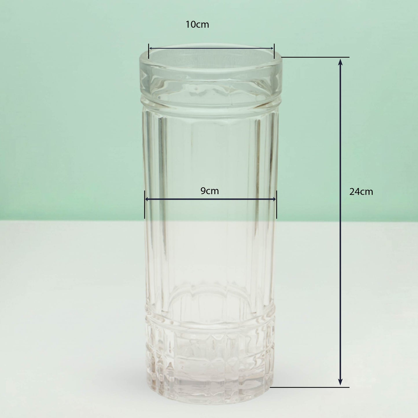 Textured Tower Glass Floral Vase