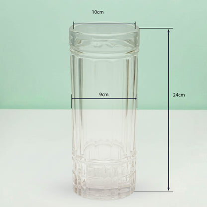 Textured Tower Glass Floral Vase
