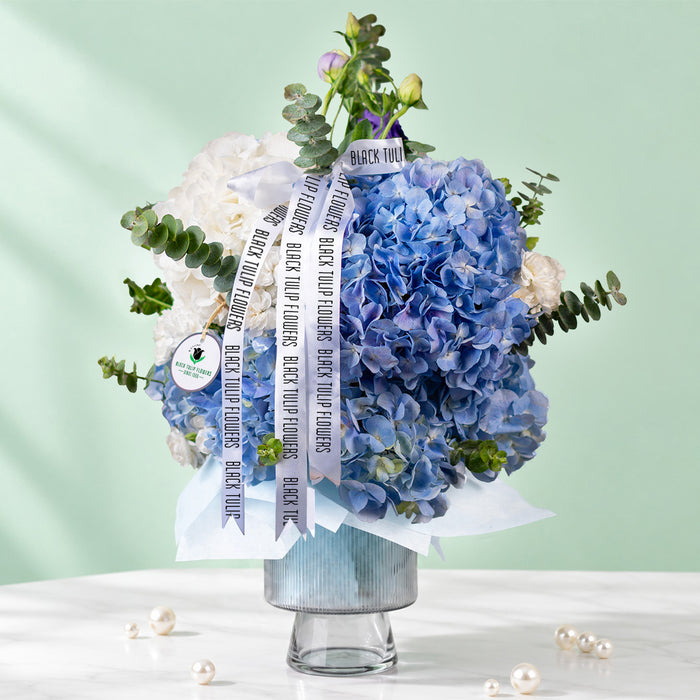 Skyline Bloom Blue Hydrangea Vase