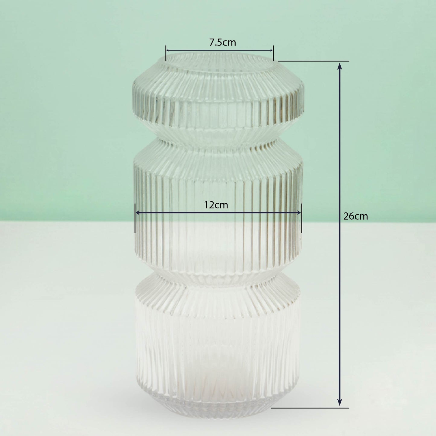Three-Tier Geometric Ribbed Vase