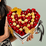Red Roses & Ferrero Heart Box