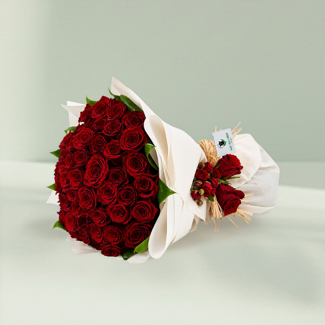 Valentine’s Fifty Red Rose Bouquet for Valentine’s Day
