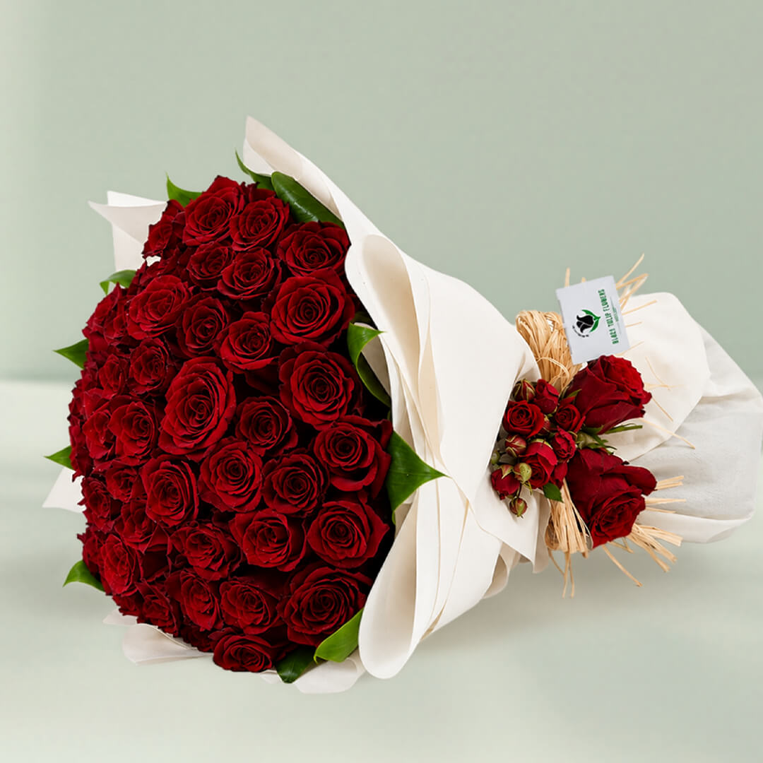 Valentine’s Fifty Red Rose Bouquet for Valentine’s Day