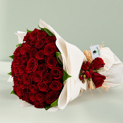 Valentine’s Fifty Red Rose Bouquet for Valentine’s Day