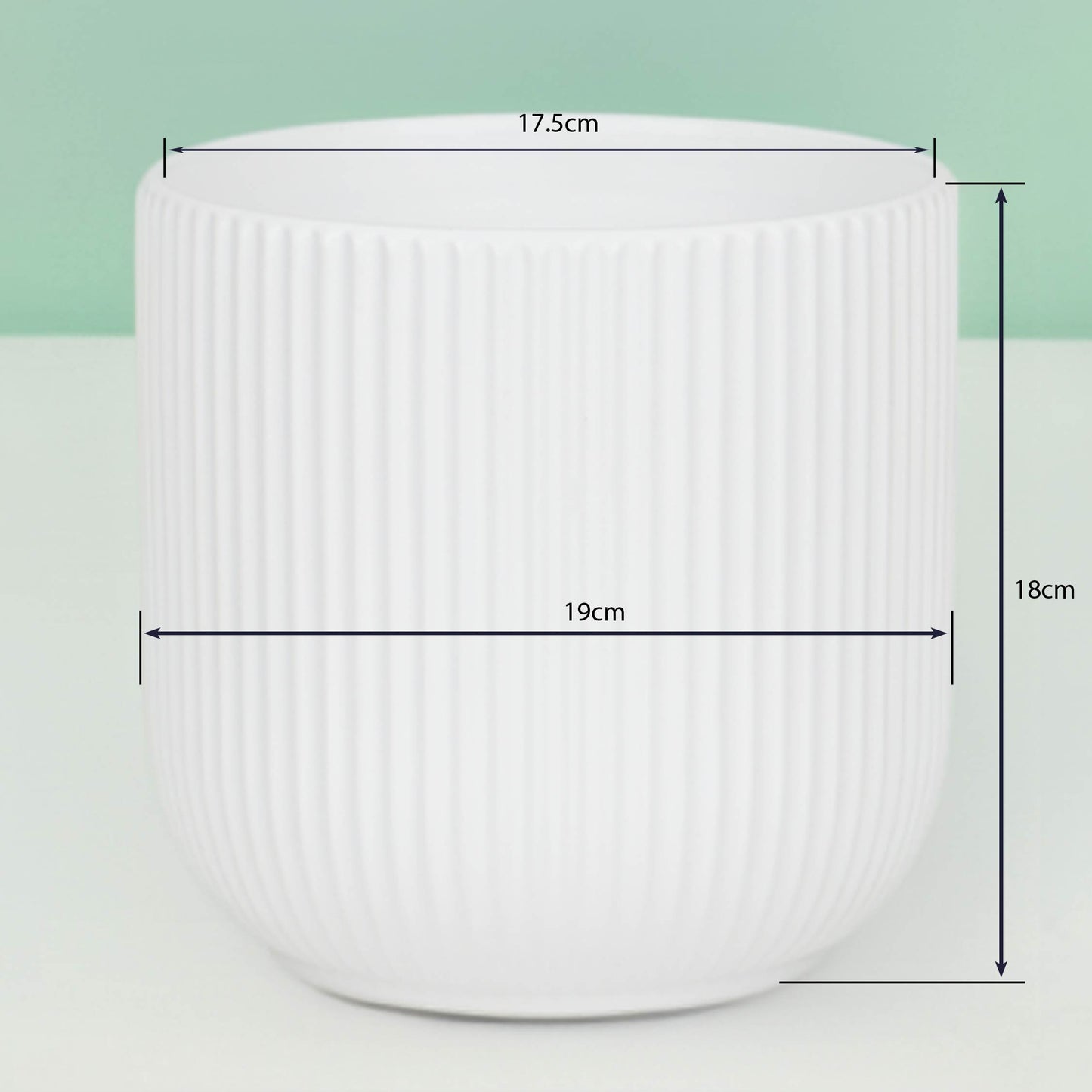 White Ceramic Medium Cylinder Pot