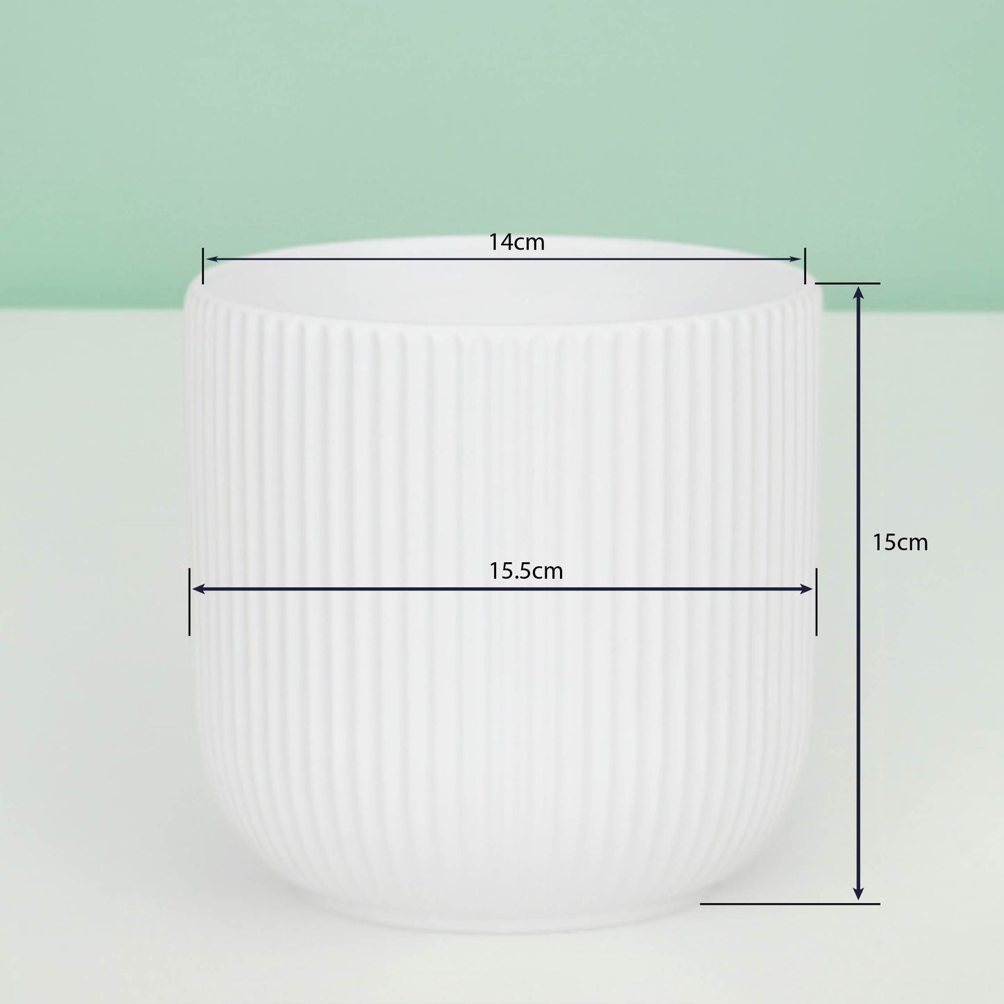 White Ceramic Small Cylinder Pot