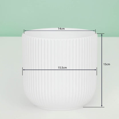 White Ceramic Small Cylinder Pot