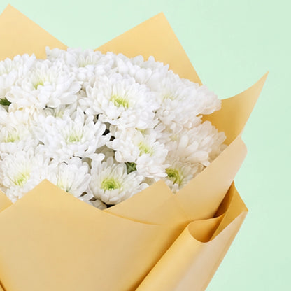 White Floral Symphony Chrysanthemum bouquet with fresh white flowers and graceful styling